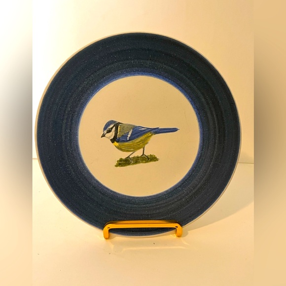 MARCEL GUILLOT POTTERY (HAND THROWN, FRANCE) BIRD - PLATE 7 7/8 BLUE BIRD - Picture 4 of 11